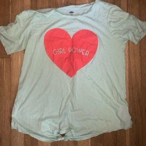Teal and peach girl power shirt